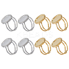 8Pcs 2 Colors 304 Stainless Steel Cuff Ring Findings FIND-ME0003-36-1