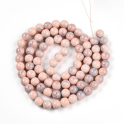 Baking Paint Glass Beads Strands DGLA-N003-10mm-C02-1