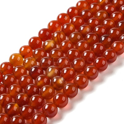 Natural Carnelian Beads Strands X-G-G390-8mm-03-1