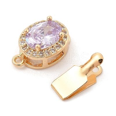 Brass Micro Pave Cubic Zirconia Box Clasps KK-C080-12G-03-1