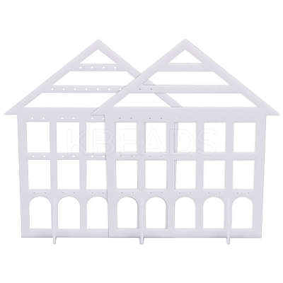 Detachable Lovely House Acrylic Earring Display Stands EDIS-WH0029-48B-1