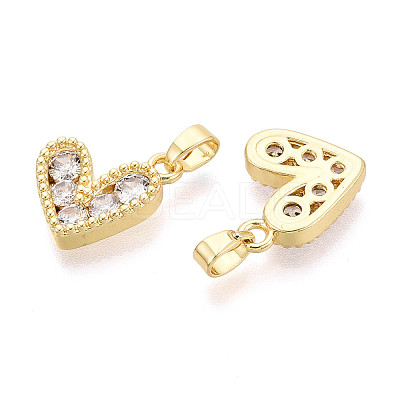 Brass Micro Pave Cubic Zirconia Pendants KK-T073-50G-1