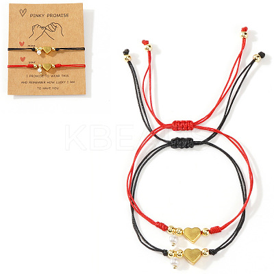 Brass Beads Braided Bead Bracelets XB9584-2-1