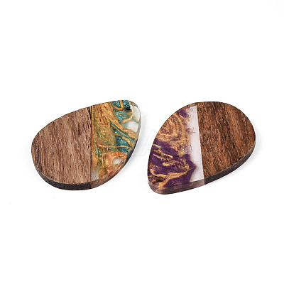 Opaque Resin & Walnut Wood Pendants RESI-T060-50M-1