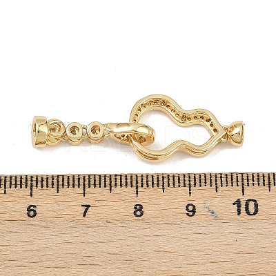 Brass Micro Pave Clear Cubic Zirconia Fold Over Clasps KK-U059-58G-1