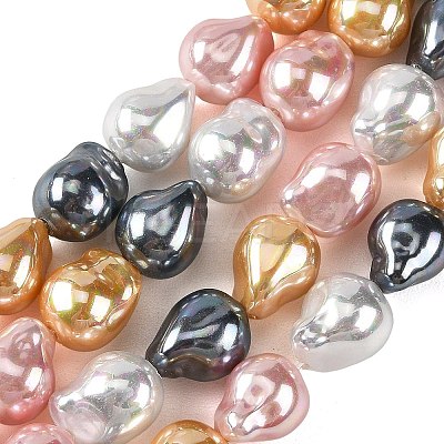 Electroplated Glass Beads Strands GLAA-Z013-01A-03-1