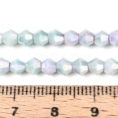 Anti-Tarnish Electroplate Bicone Glass Beads Strands EGLA-T021-4mm-16-07-1