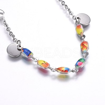 304 Stainless Steel Charm Bracelets STAS-O099-10P-1