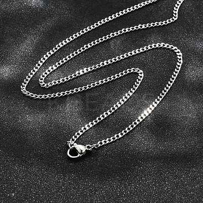 Non-Tarnish 304 Stainless Steel Curb Chain Necklaces LS-NJEW-L162-01B-P-1
