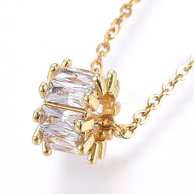 304 Stainless Steel Pendant Necklaces X-NJEW-H486-18G-1