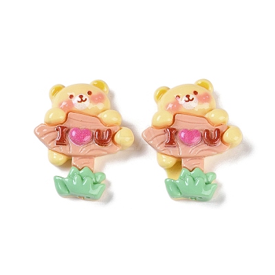 Cartoon Bear Opaque Resin Decoden Cabochons CRES-I031-01-1