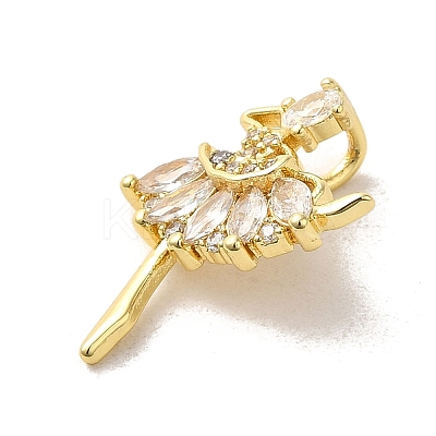 Brass Cubic Zirconia Pendants KK-M278-12G-1