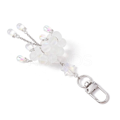 Cloud Alloy and Synthetic Moonstone Pendant Decorations HJEW-TA00329-1