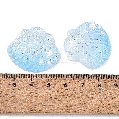 Opaque Resin & Paillette Cabochons X-RE-CBA6E1B-01A-1