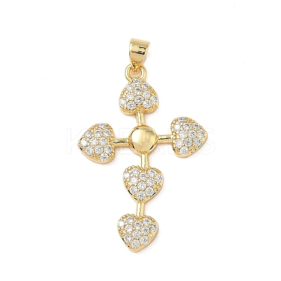 Brass Micro Pave Cubic Zirconia Pendants KK-D426-24A-G-1