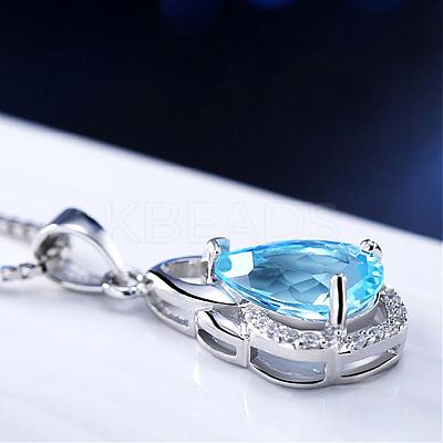 Exquisite Teardrop Brass Cubic Zirconia Pendant ZIRC-EE0001-001P-1