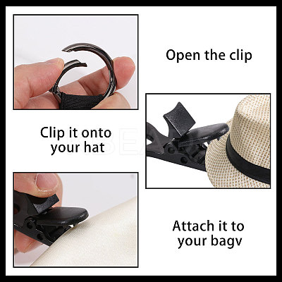Polyester Plastic Braided Band Hat Clips DIY-WH0899-316-1