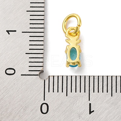 Rack Plating Brass Micro Pave Cubic Zirconia Charms KK-F881-03G-05-1