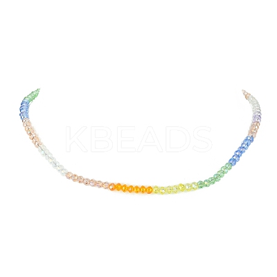Glass Round Beaded Necklace NJEW-JN04318-1