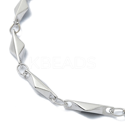 Non-Tarnish 304 Stainless Steel Rhombus Link Chain Bracelets for Women BJEW-D023-02P-1