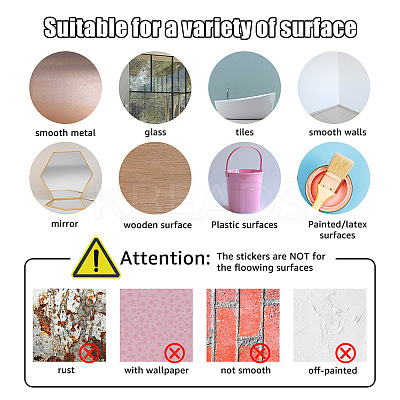 Translucent PVC Self Adhesive Wall Stickers STIC-WH0015-331-1