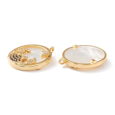 Real 18K Gold Plated Brass Micro Pave Clear Cubic Zirconia Pendants ZIRC-J039-14G-G-1