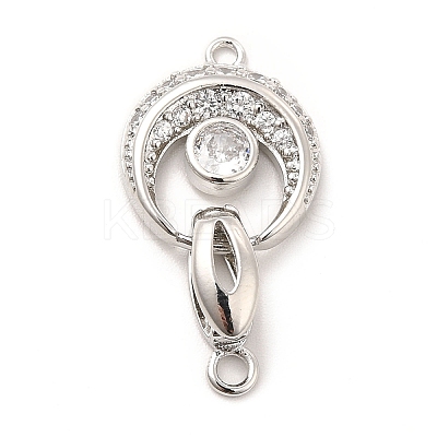 Rack Plating Brass Pave Clear Cubic Zirconia Fold Over Clasps KK-K270-04P-1