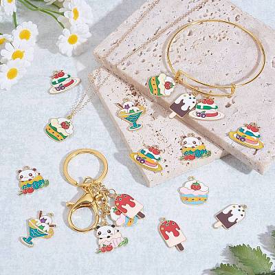 20Pcs 10 Style Alloy Enamel Pendants ENAM-SZ0003-28-1