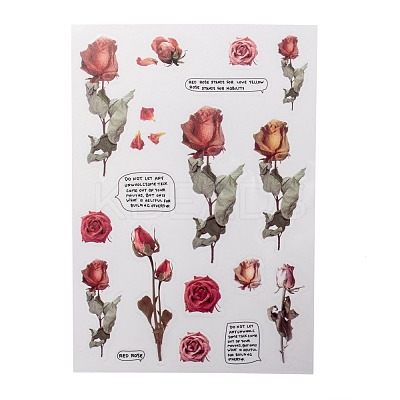 Flower Pattern Waterproof Self Adhesive Hot Stamping Stickers DIY-I063-08-1