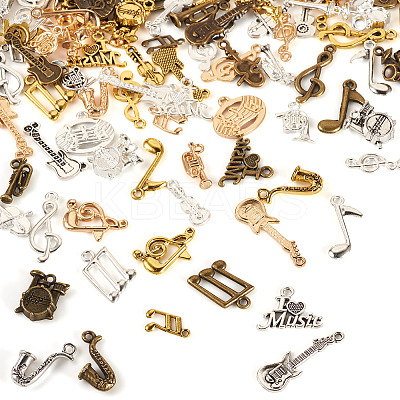 100Pcs 5Colors Tibetan Style Alloy Pendants FIND-TA0006-71-1