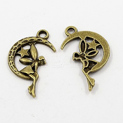 Zinc Alloy Fairy Sprite Charms PALLOY-A18526-AB-FF-1