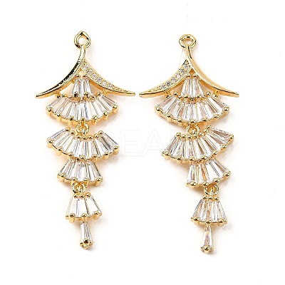 Brass Micro Pave Cubic Zirconia Pendants KK-F901-01G-G-1