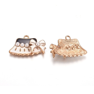 Light Gold Plated Alloy Enamel Pendants PALLOY-TAC0011-09-1