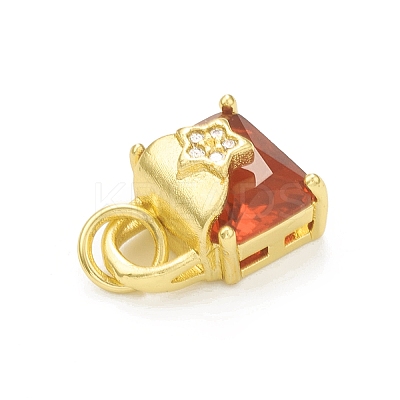 Rack Plating Brass Micro Pave Clear Cubic Zirconia Charms KK-C011-50G-01-1