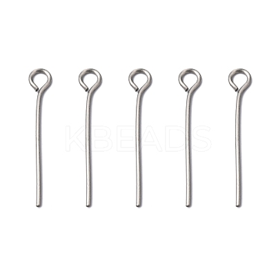 Tarnish Resistant Stainless Steel Eye Pin Jewelry Findings X-STAS-E013-0.6x20mm-1