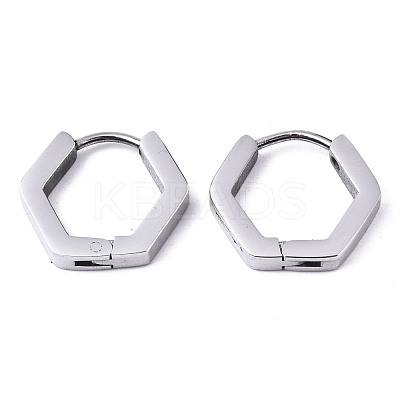 Non-Tarnish 304 Stainless Steel Huggie Hoop Earrings STAS-R115-19P-1