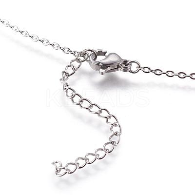 304 Stainless Steel Cubic Zirconia Pendant Necklaces NJEW-P167-24-1