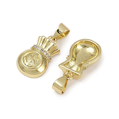 Brass Micro Pave Cubic Zirconia Pendants KK-I358-003G-1