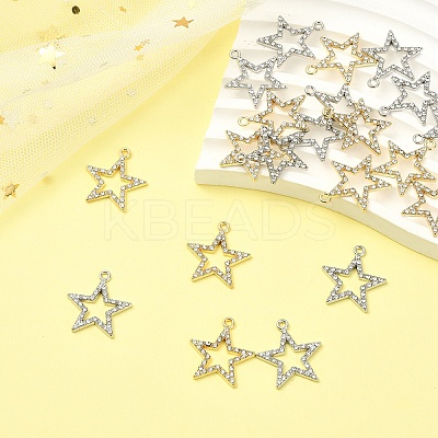 20Pcs 2 Colors Alloy Rhinestone Pendants ALRI-YW0001-26-1