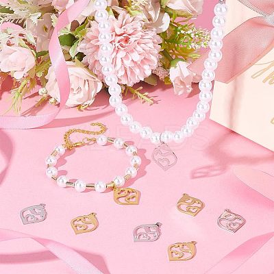 12Pcs 2 Colors 201 Stainless Steel Pendants STAS-UN0040-19-1