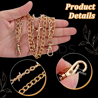 Zinc Alloy & Aluminium Barbed Wire Double Layer Pants Chains HJEW-PH02274-1