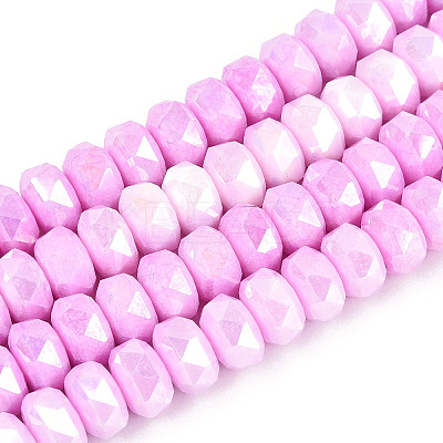 Anti-Tarnish Electroplate Glass Beads Strands LS-GLAA-T025-8mm-11G-1
