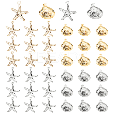 40Pcs 4 Style 304 Stainless Steel Pendants STAS-PH0003-83-1