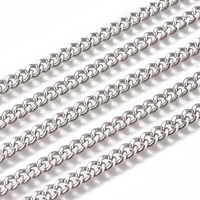 Non-Tarnish Handmade 304 Stainless Steel Curb Chains STAS-F229-06B-P-1