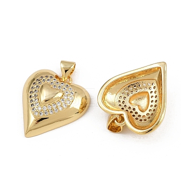 Brass Micro Pave Clear Cubic Zirconia Pendants ZIRC-I367-13G-01-1