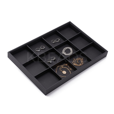 Stackable Wood Display Trays Covered By Black Leatherette PCT106-1