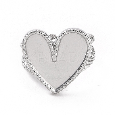 Non-Tarnish 304 Stainless Steel Open Cuff Ring Findings STAS-C053-07P-1