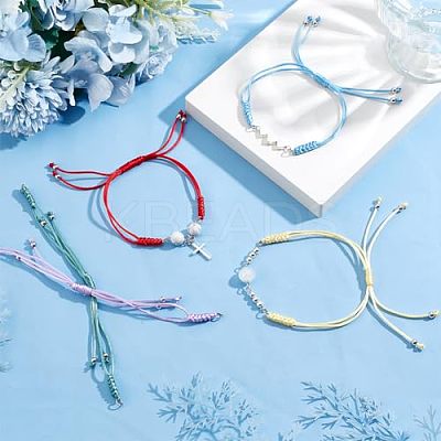 Adjustable Nylon Braided Cord Bracelet Making Accessories AJEW-PH0004-84-1