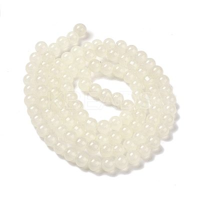 Baking Paint Imitation Jade Glass Round Bead Strands DGLA-Q021-8mm-01-1