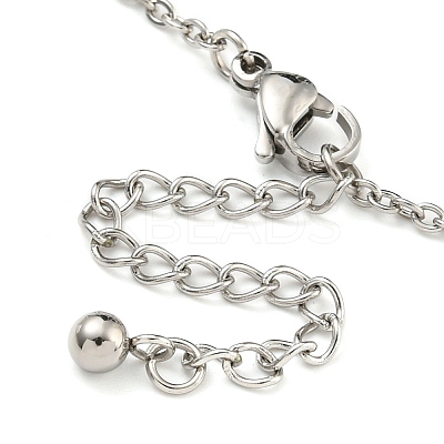 Non-Tarnish 304 Stainless Steel Charm Bracelets for Women BJEW-P334-13B-P-1